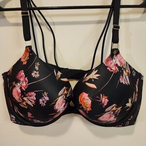 Victoria's Secret Black Floral "Very Sexy" Push Up Bra 36DD